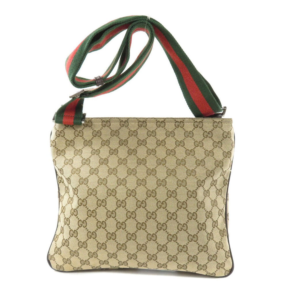 Gucci Canvas Sherry Shoulder GG Bag Black